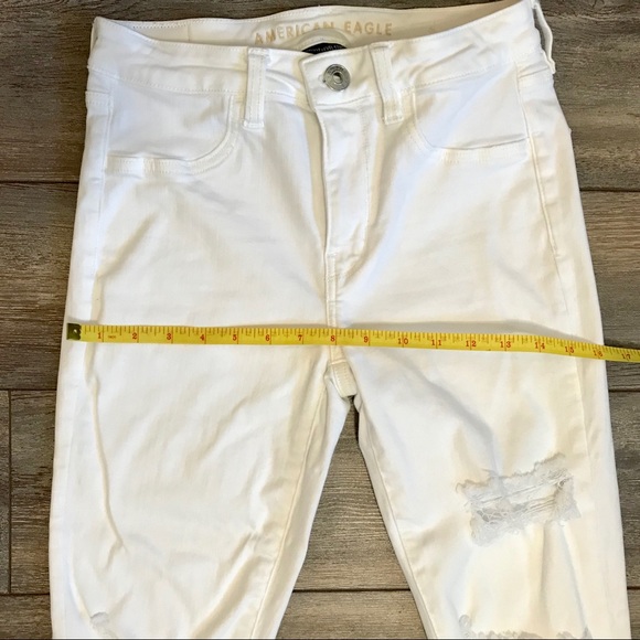 American Eagle white distressed jeans strech - Picture 5 of 14
